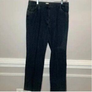 Viyella Women's Smart Straight Leg Cotton Mix Jeans / Trousers Blue Size 14